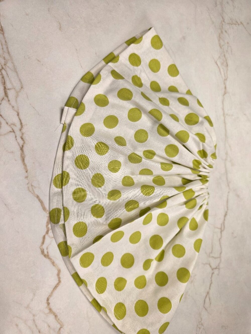 19" Handmade green and white polka dot dress